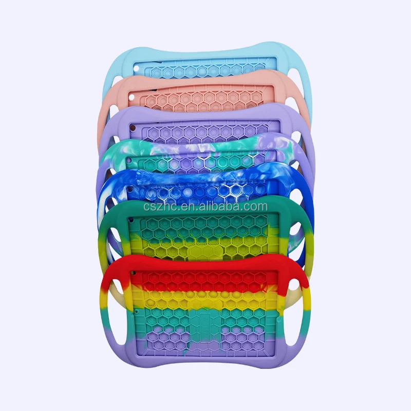 Unique Design Fidget Bubble Sensory Toys Silicone Tablet Shell Case with Fold
