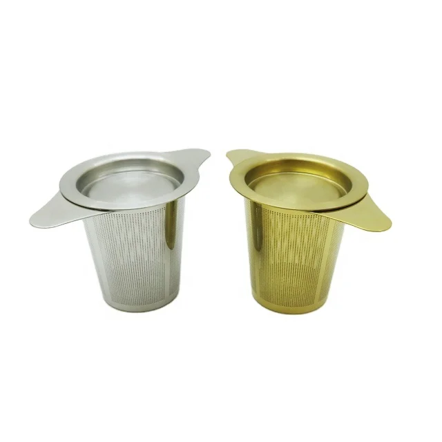 Многоразовый ситечко для заваривания чая из нержавеющей стали, фильтр золотого цвета