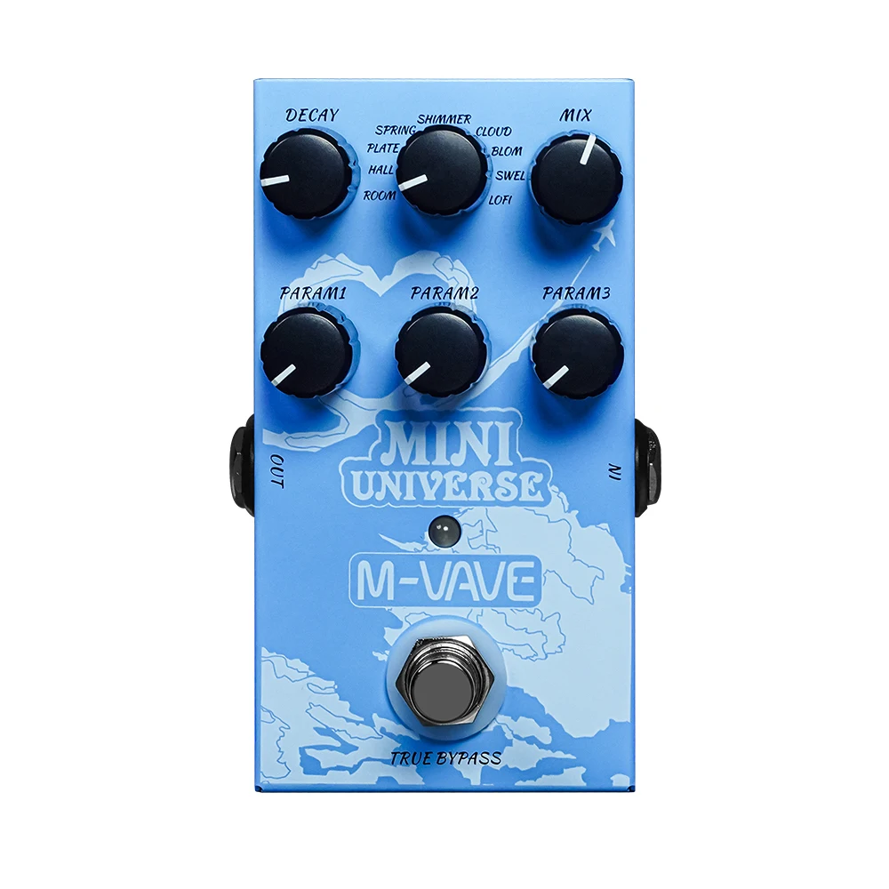 Reveb Effects Pedal 9 Reverberation Guitar Pedal Guitar Effect Pedal Pure Digital Processor True Bypass Metal Shell