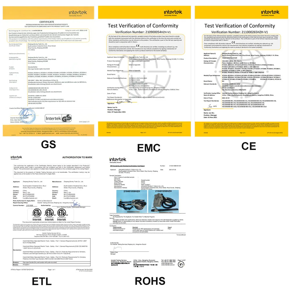 Burley Portable New Self-suction LED 225mm Electric Drywall Sander Machine With Vacuum