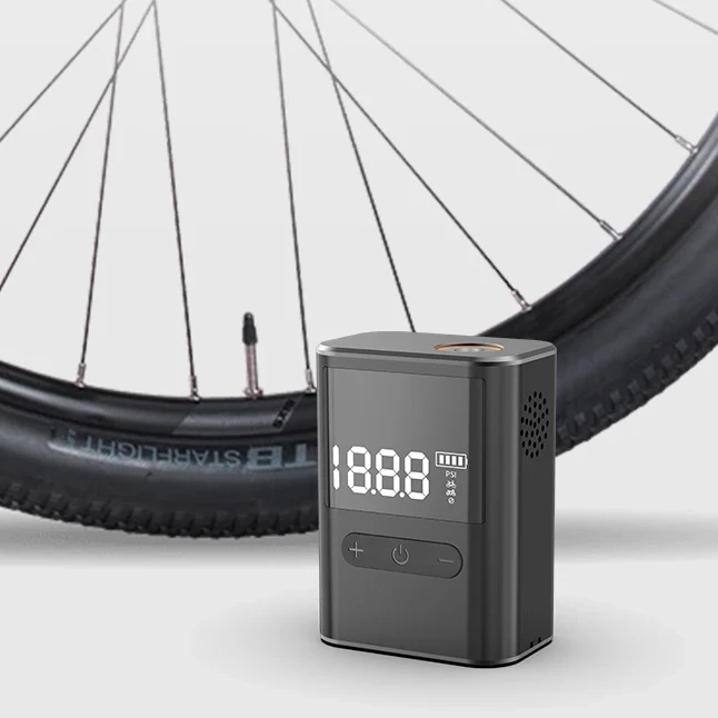 Brushless Electric Bike Pump Pocket 100PSI Mini Cordless Bicycle Pump with Rechargeable Battery for Sharder  Presta Valves