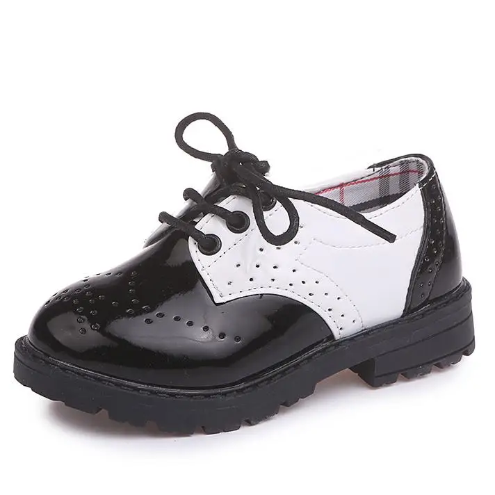 New Student Performance Children Leather Shoes For Boys Lace Up Fashion Casual Shoes Kids Casual Outdoor Shoes Baby Sneakers