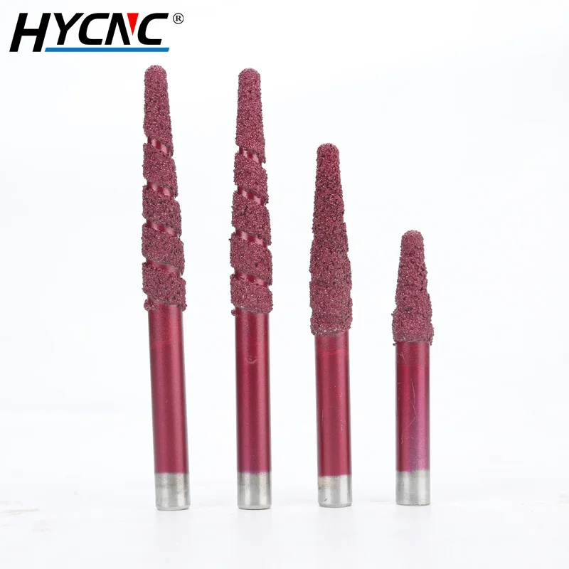 Diamond Brazed Granite Stone Carving CNC Router Bit For Granite Marble Engraving