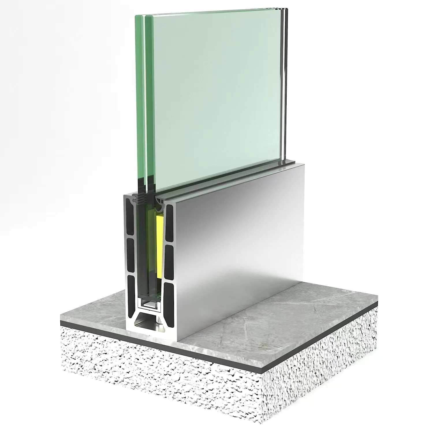 Frameless Glass Balustrade Handrails Balcony Aluminum U Channel Glass Railing Deck Glass Railing