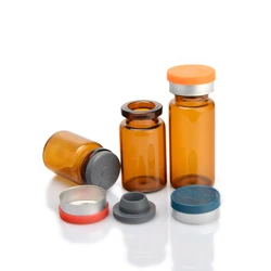 Popular Amber 10ml Vials Caps Empty Travel Sample Customized Clear Glass Vials with Aluminum Cap