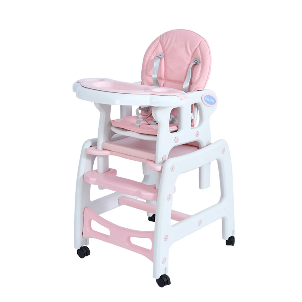 Wholesale 3 In 1Multi-function 2021 New Model Portable Soft Plastic Kids Eating Safety High Chair For Baby Feeding