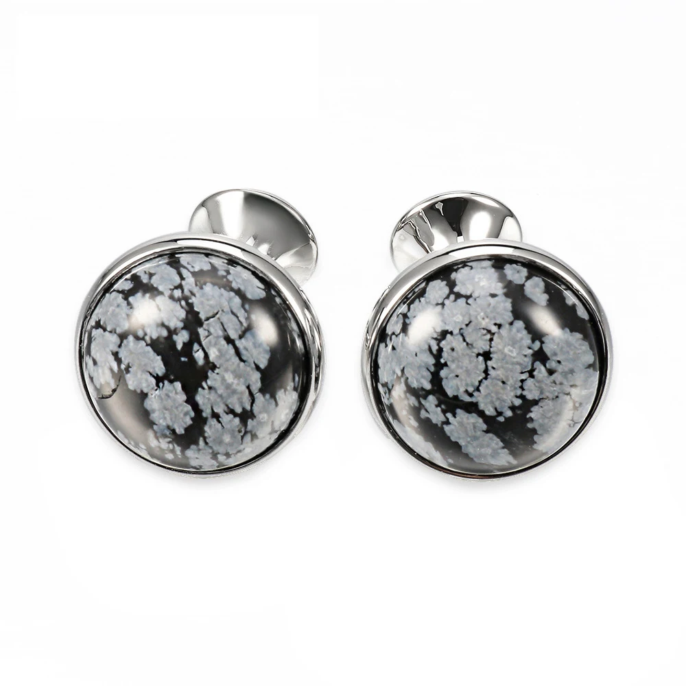 Горячие продажи французские официальные деловые Запонки подарок для мужчин аксессуары Простые запонки круглые с тигровым глазом каменные