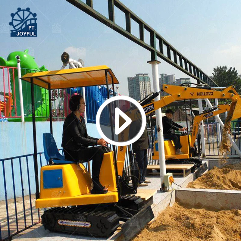 Mini Electric Riding Amusement Park Kids Excavator For Children