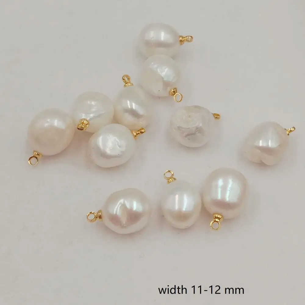loose pearl 9-12 mm BIg baroque  nature freshwater pearl with hanger, DIY high luster PEARL