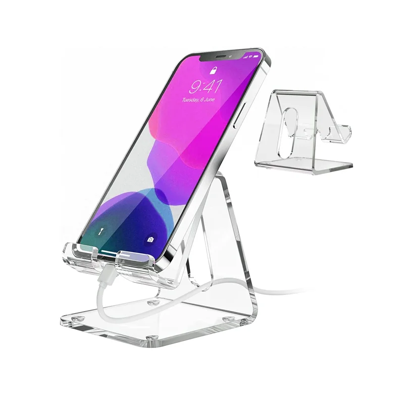 2022 Popular Acrylic Mobile Phone Stand Desk  Custom Acrylic Phone Holder