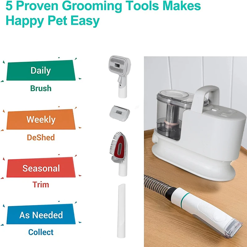 Hot Selling 5 IN 1 Professional dog hair vacuum 5 in 1 attachments dog blow dryer for dog hair cutting machine