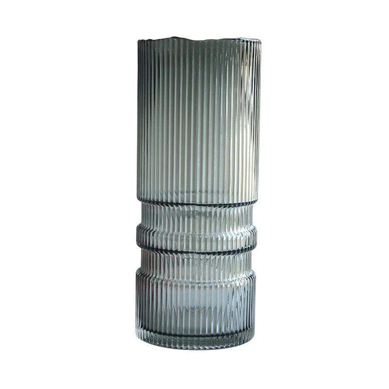 wholesale nordic minimalist vase vertical stripes glass vases decor