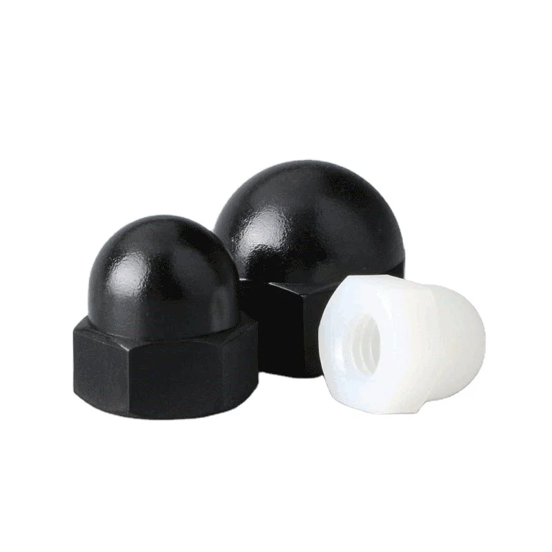 High quality low price nylon material plastic high hexagon dome nut