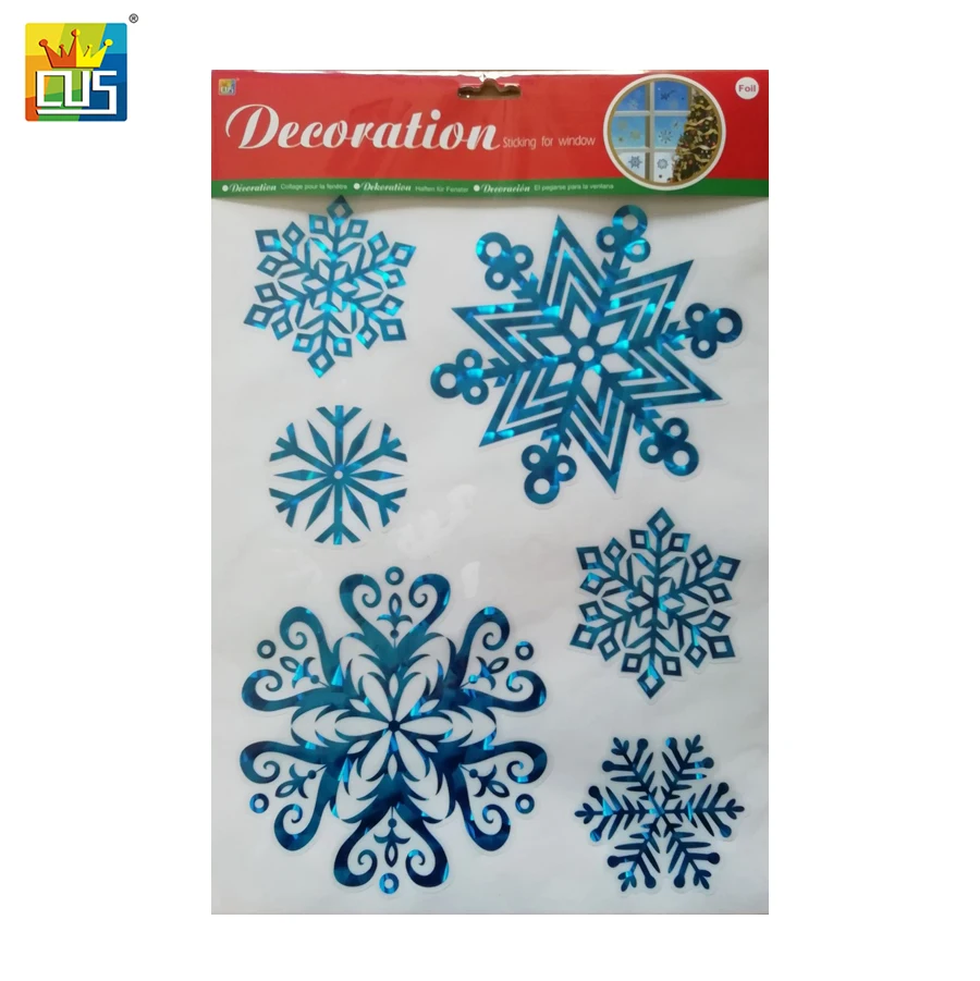 Christmas Decor Colorful Holographic Foils Glass Window Sticker