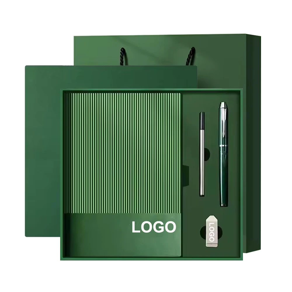 Factory Wholesale Custom Logo Men And Woman Boxes Notebook Pen Flash Driver Promotional Business Corporate Gift Set With Logo
