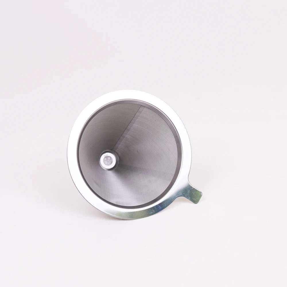 Stainless Steel Pour Over Coffee Dripper with Double Layered Filter Paperless and Reusable Cone Shaped Filter for Osaka
