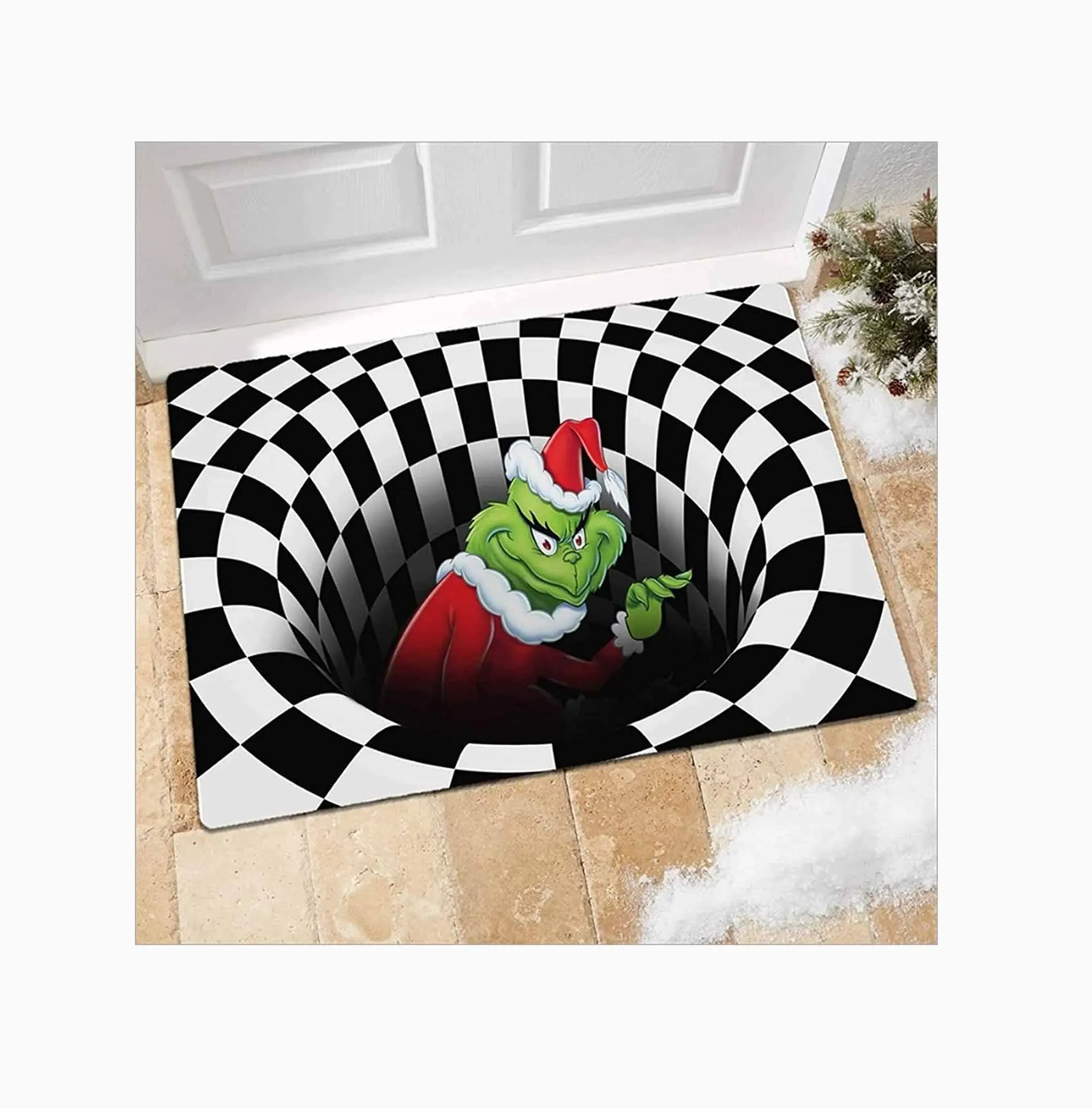 free sample 2022 Illusion Doormat Christmas Decoration Non-Slip Doormat 3D Visual Illusion Carpet