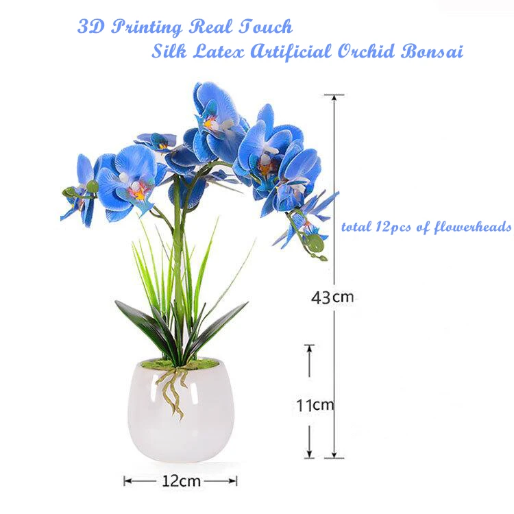 Manufacturer Direct Potted Orchid Silk Flowers Home Wedding Artificial Real Touch Latex Orchid Weed Plant Bonsai For Indoor