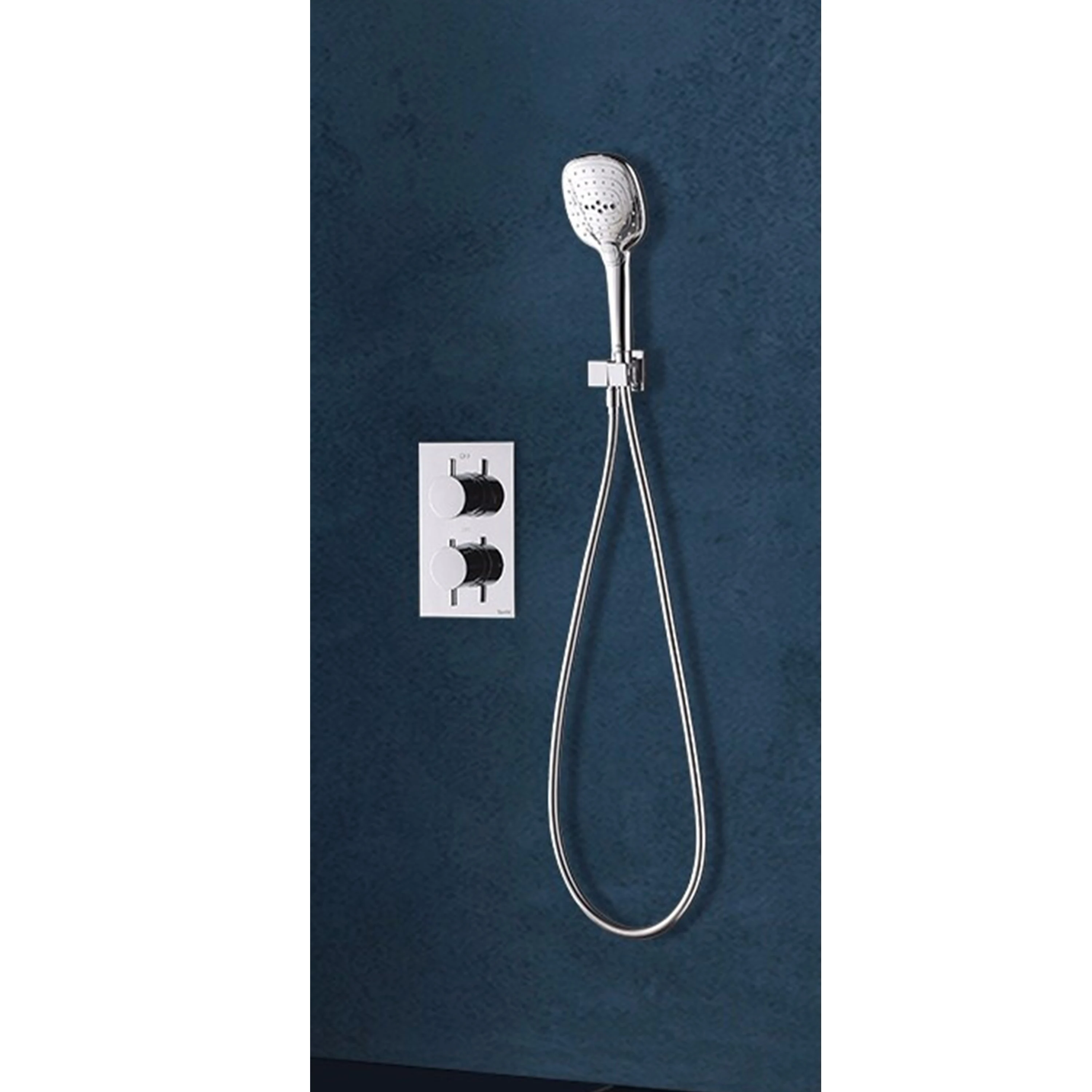 DQOK Round Hand Shower Thermostatic Single Function Brass Shower Faucet Chrome Concealed Shower Suit