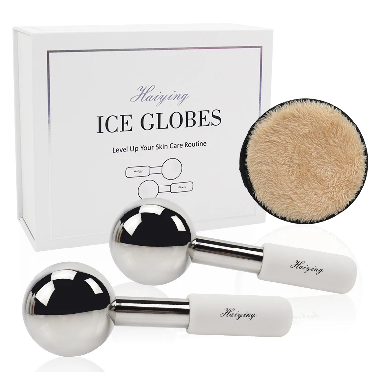 2024 Newest Facial Beauty Ice Globes Stainless Steel Cold Roller Massage Ball Magic Cryo Stick 50mm Face Massager OEM