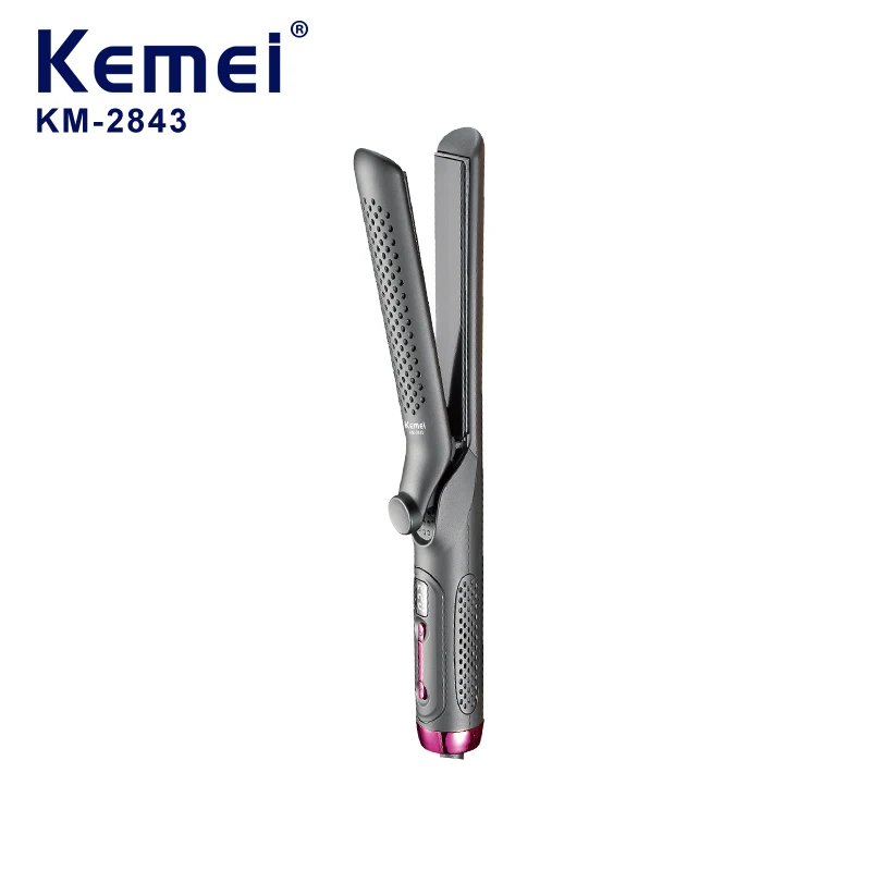 KEMEI km-2843 Negative Ion Flat Iron Infrared Hair Straightener 2 In 1 Curling Iron And Straightener For Hair Styler
