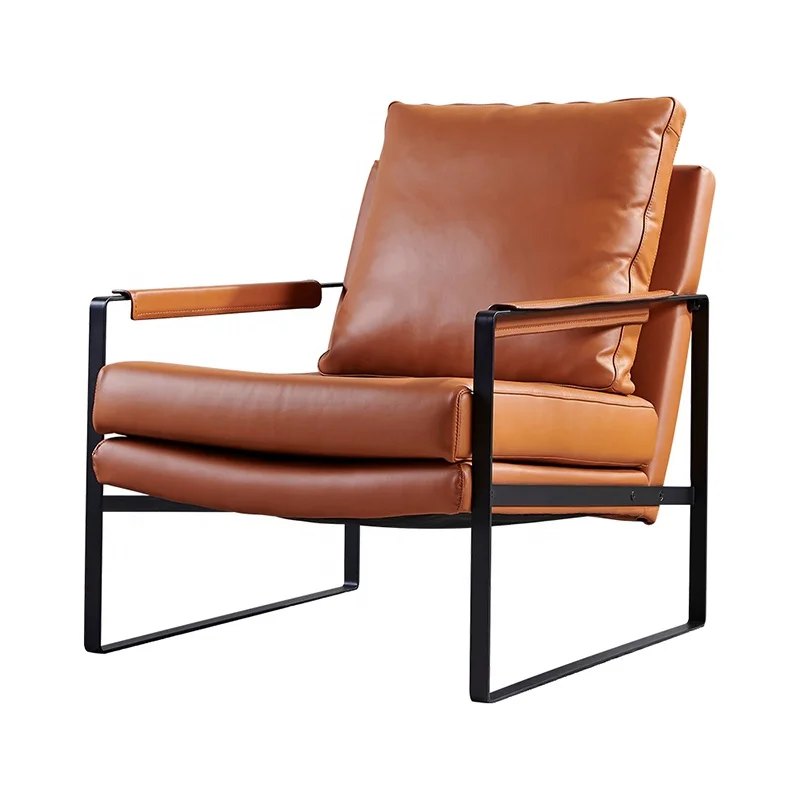 (SP-HC630) Luxury style relaxing leather hotel balcony bedroom modern lounge chair
