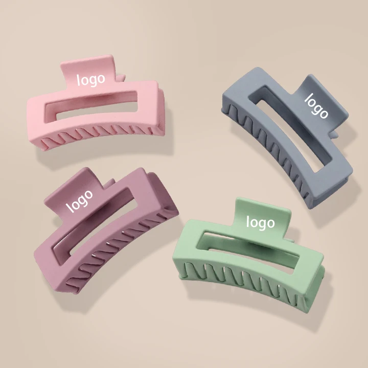 OEM Wholesale new fashion custom logo colors packaging set plastic women hair claw clips large hair accessories