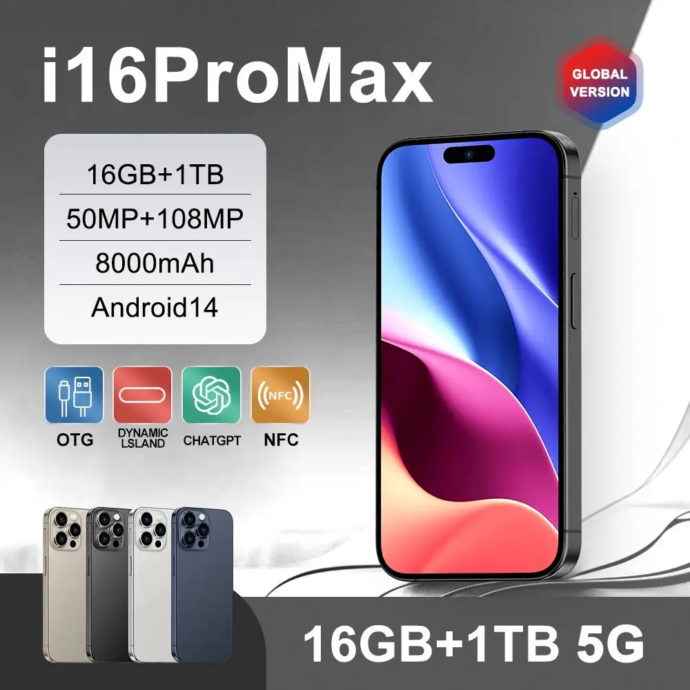 2024 смартфон i16 Pro Max 5 г быстрая зарядка