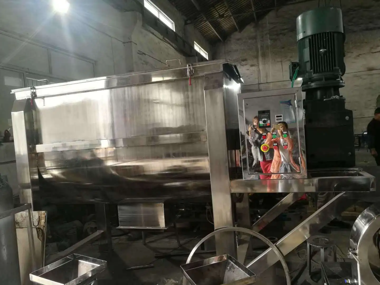 Horizontal Industrial SS304 SS316L Dry Powder Ribbon Blender Mixer / Mixing Machine