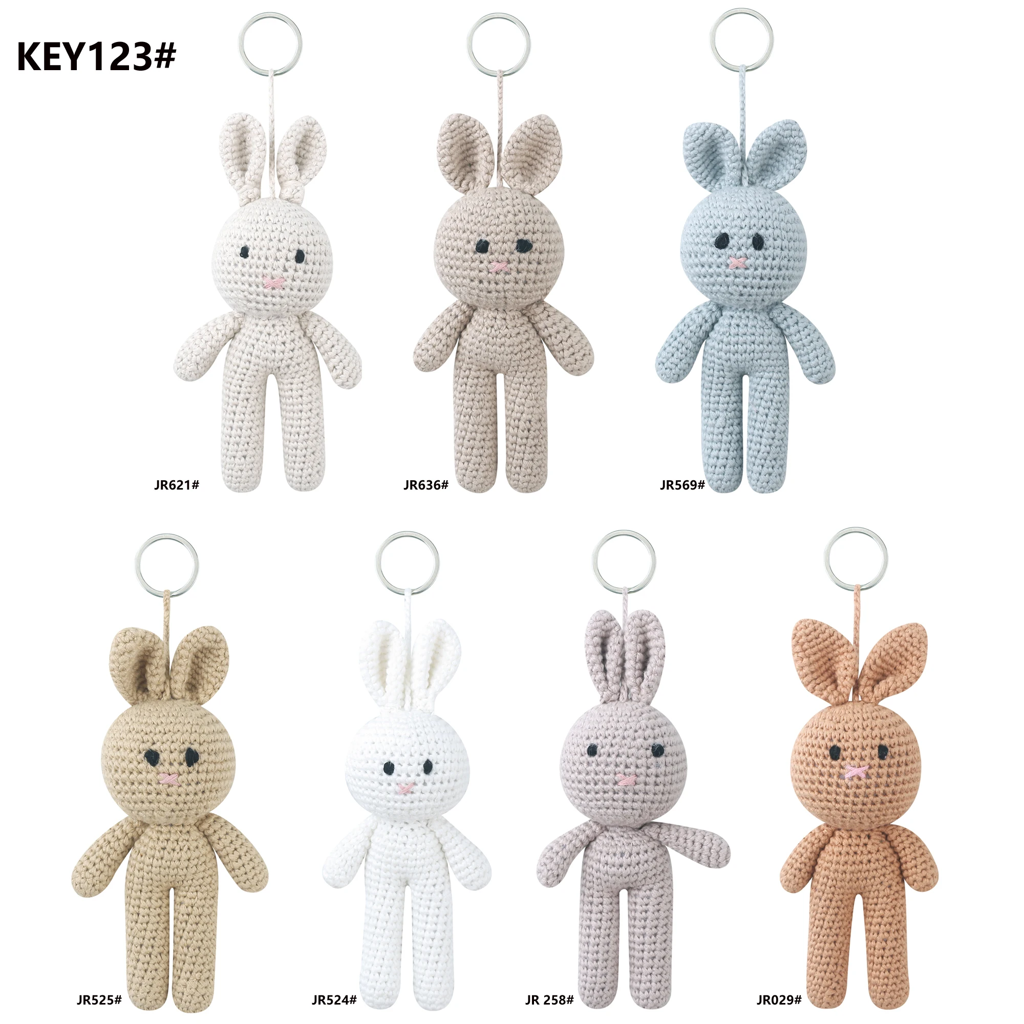 Handmade crochet Animal crochet key chain cotton crochet grinding teeth ring cute stick toy wholesale