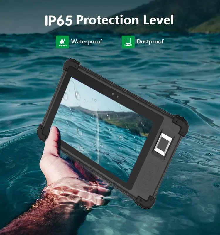 HFSecurity FP08 мобильный 8-дюймовый сенсорный экран отпечатков пальцев Android Time Tablet с бесплатной батареей SDK внутри