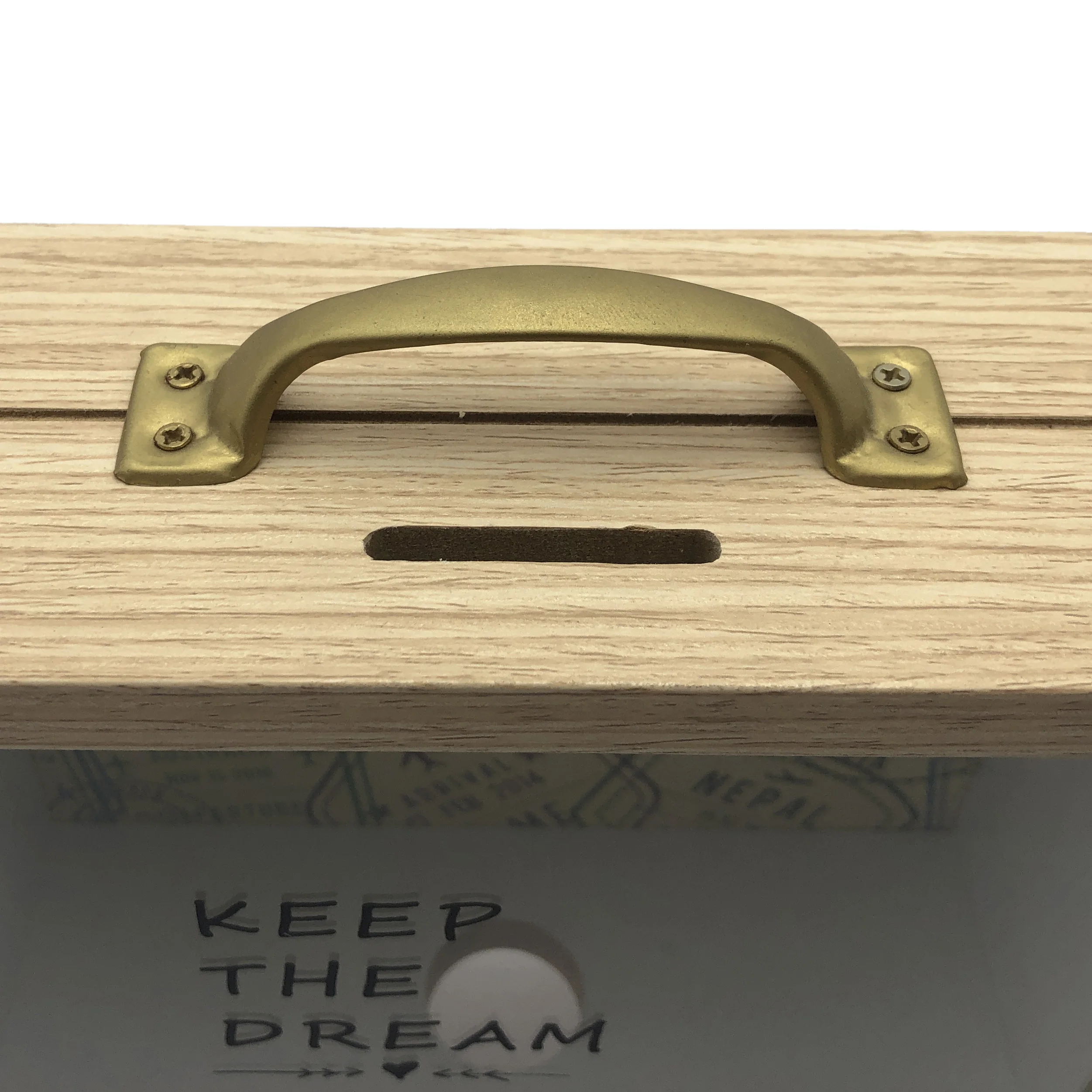 Оптовая продажа, под заказ, деревянная зернистая цветная стеклянная задняя панель с рисунком тени, коробка для денег