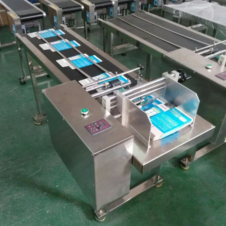 Automatic plastic adhesive labelling counting paging machine date with stacker for hot sale