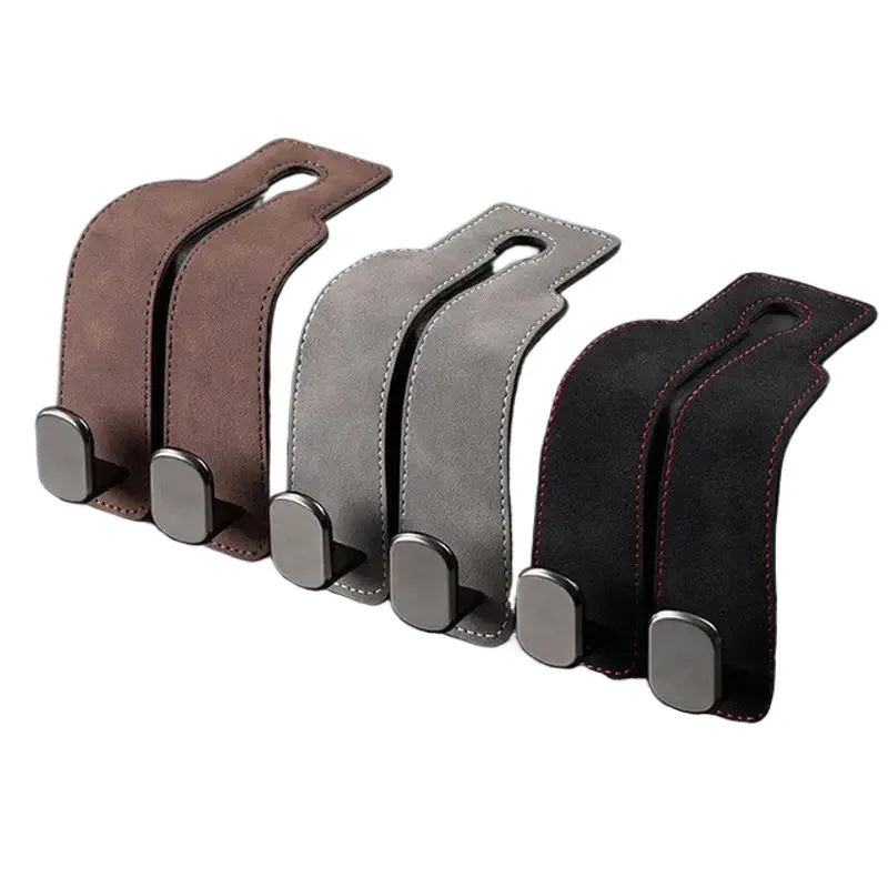 Car Seat Back Double Hook Customized Suede Hook For Car Vehicle Accessories Interior Car Tools Metal Hook Hanger