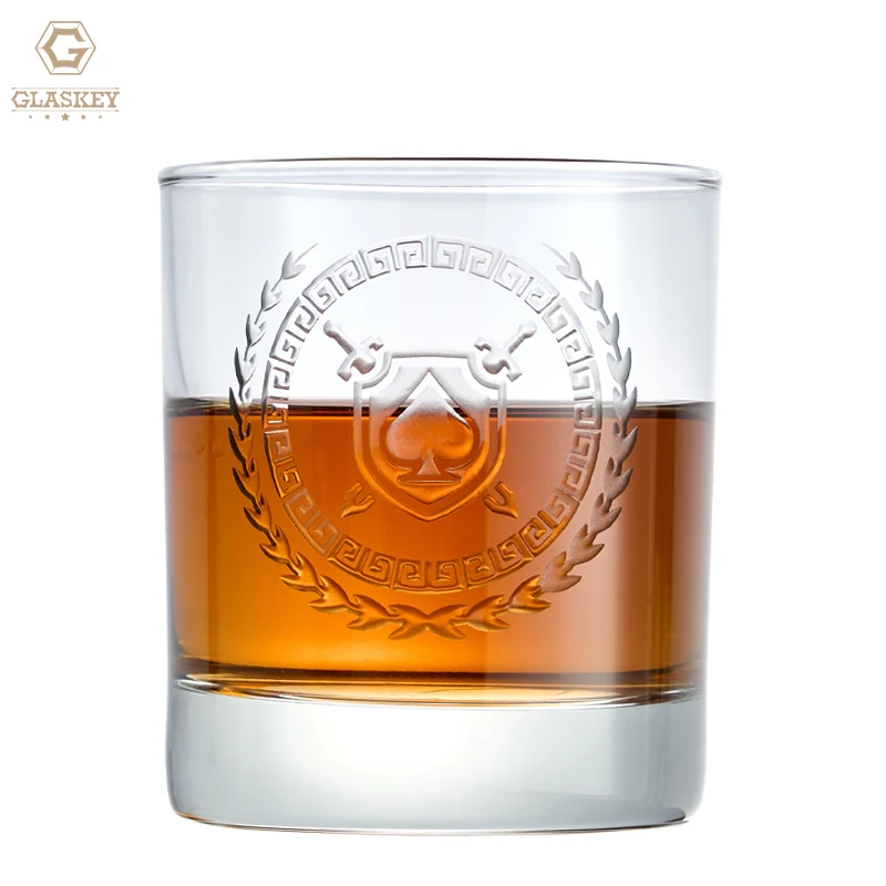 Personalized Custom Whiskey Glasses Logo Standard Bourbon Whiskey Glass Laser Engraved Deep Etched Carved Permanent Rock Glasses