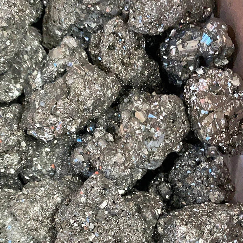 High Quality Natural Peru Peruvian Raw Rough Nugget Chip Cluster Mineral Specimen Gold Stone Pyrite Crystal Bulk Price For Sale