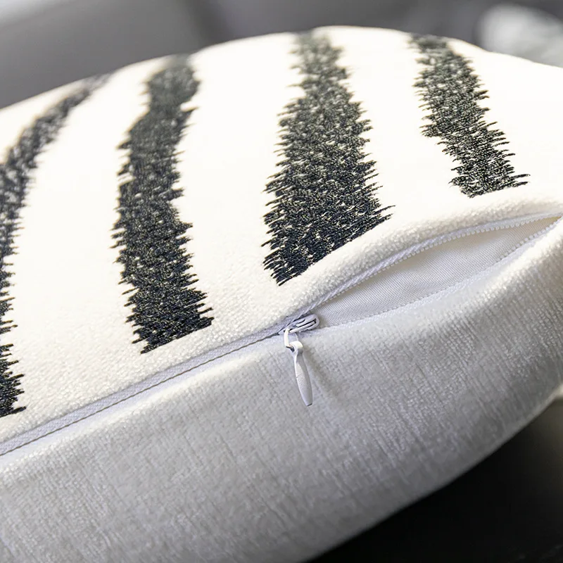 Boho Throw Zebra Plush Pillow Cover Case Farmhouse Style Sofa Home Decoration