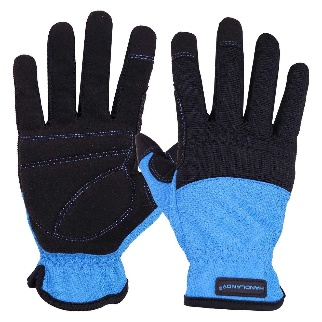 PRI Blue Foam Padded Vibration-resistant High Visibility Mechanical Touch Screen Construction Safety Gloves to Work EN388 CN;FUJ