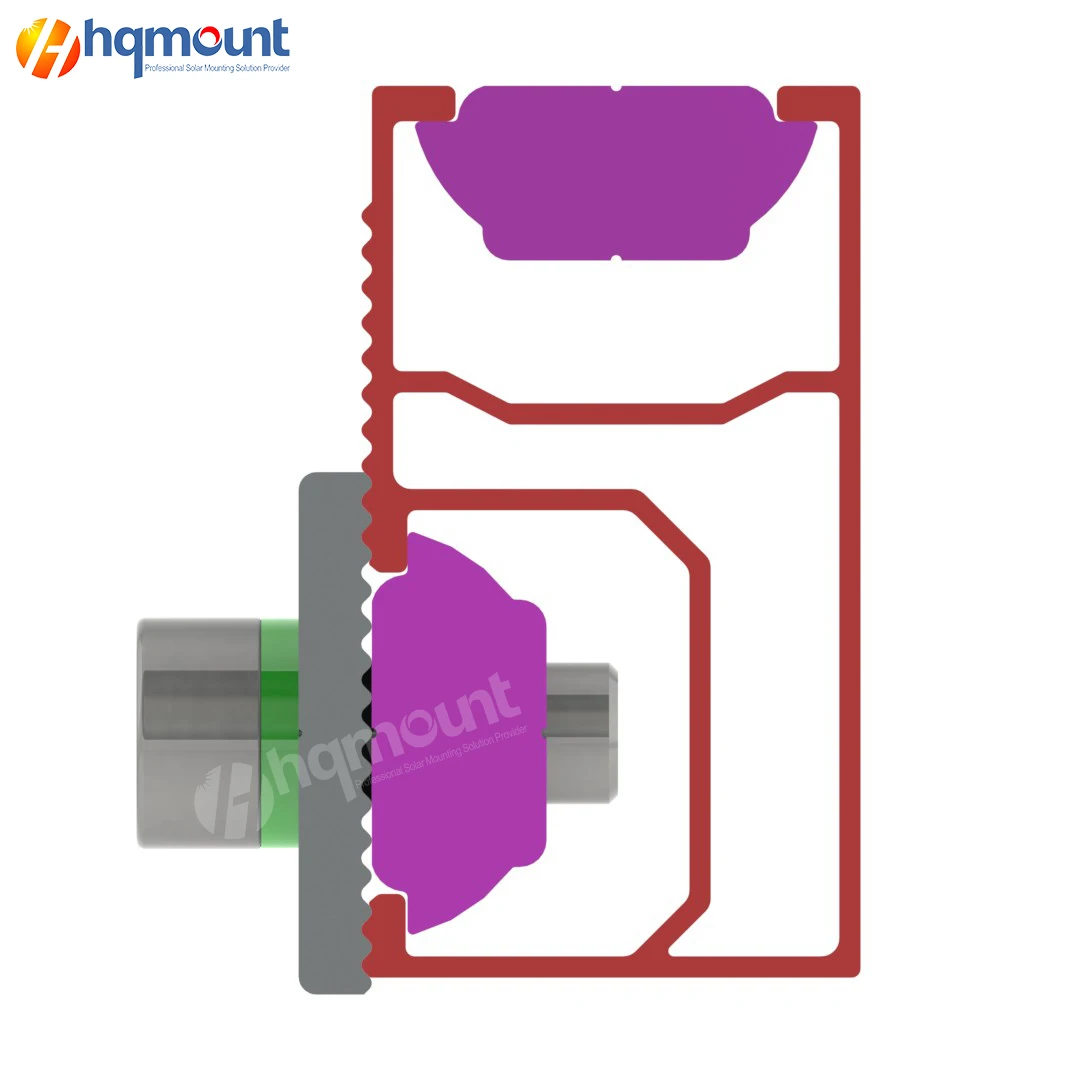 HQ Mount HQ-SP-W50B Solar Aluminium Rail with Rail Splice  for Rooftop Mounting System