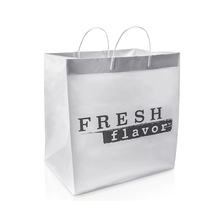 Custom Clear Rigid Snap Seal Handle Plastic Bag Patient Garment Bag Shopper Bag