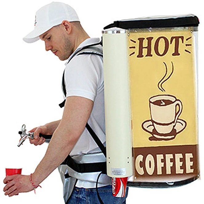 Portable coffee sampling backpack  for 19 Liter Beer Cola Coffee - vendor vending seller  hawker  mobile  portable
