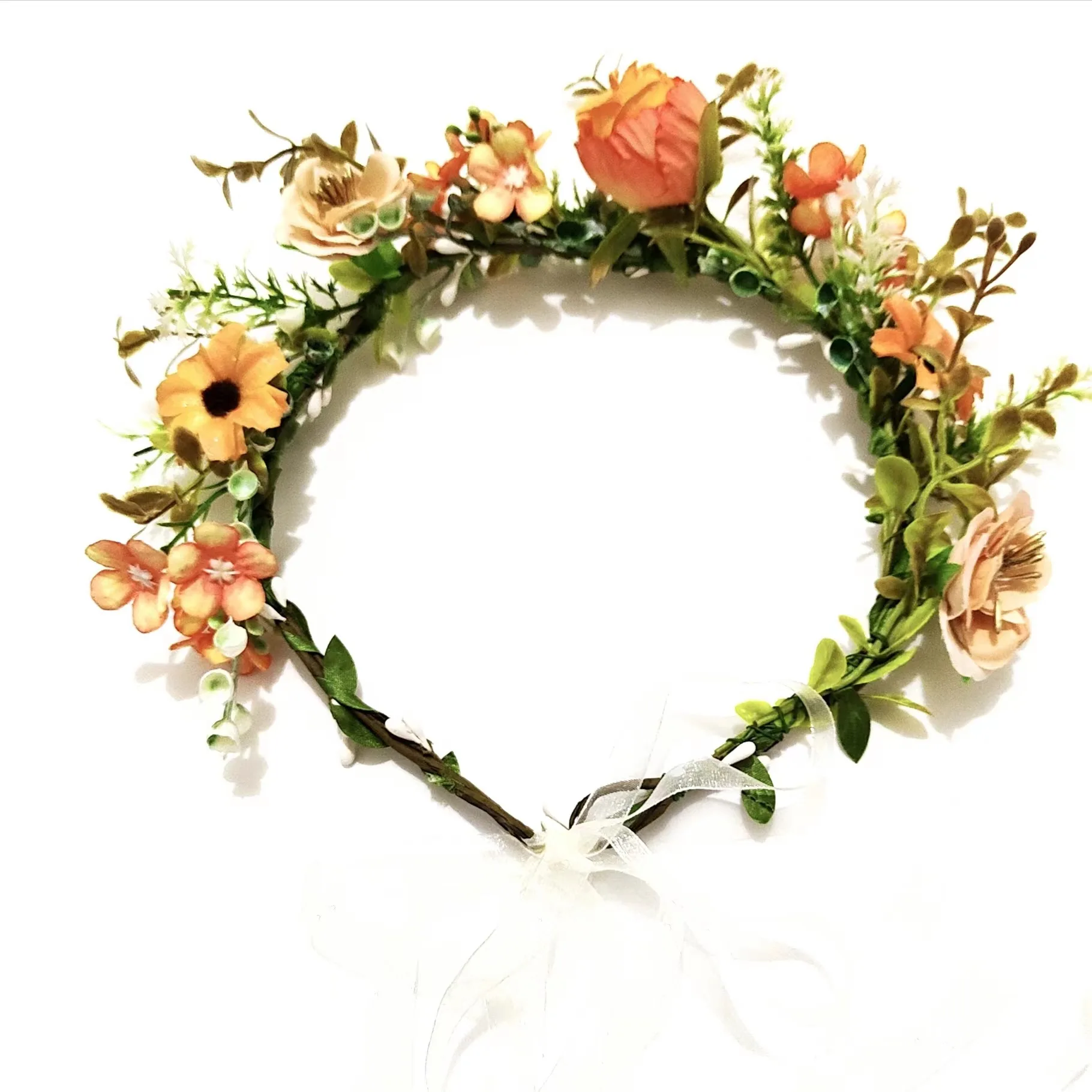 2023 new bride wreath head ring in-stock holiday travel photo shoot wholesale colorful flower wedding crown