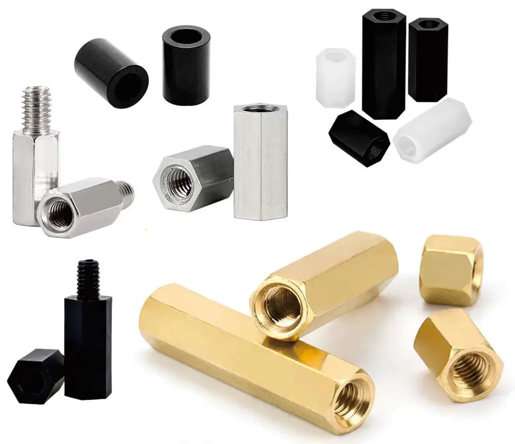 Custom Aluminum Brass PCB Nylon LED Standoff Spacer M1 M2 M2.5 M3 Gold Black Hex Male Female Screw Fasteners