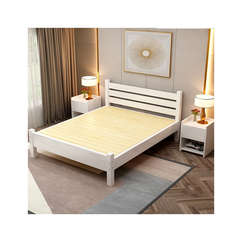 Quality assurance classic design double bed best selling solid wood bed