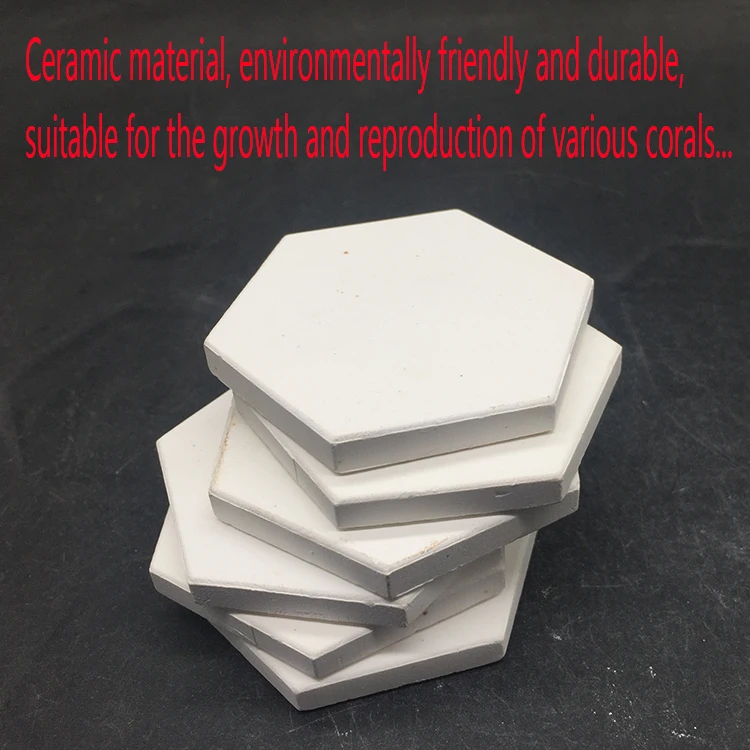 
Hexagonal coral snag base LPS button sps snag propagation base coral base tray ceramic coral base diagonal 55mm customization 