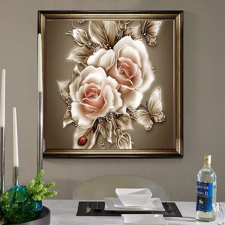 Diamond Painting 5D Diy Full Square Or Round Paintings Art On Canvas Flower Butterfly 30 * 30CM Acrylic Wall Art For Home Decor