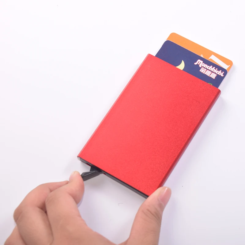 
Safe Custom Logo Automatic Aluminum Wallet RFID Blocking Card Holder 