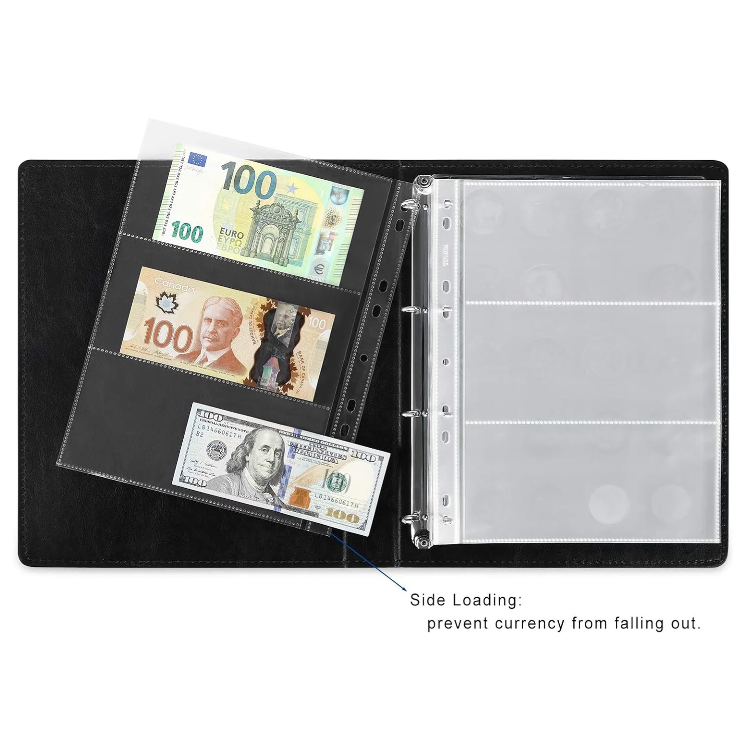 Banknote Currency Collecting Album Paper Money Collection Storage Book Binder for Bill Note Stamp Collector Display