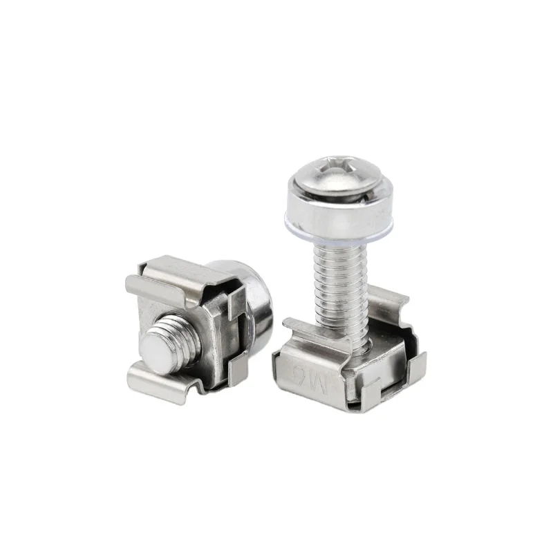 High Quality Stainless Steel Assembled Phillips Pan Head Machine Screws With PVC Washers And Cage Nuts Crown screw