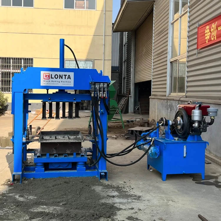 LONTA QTJ4-35A Semi Automatic Hydraulic Interlock Hollow Paver Mould Fly Ash Cement Concrete Brick Block Making Machine